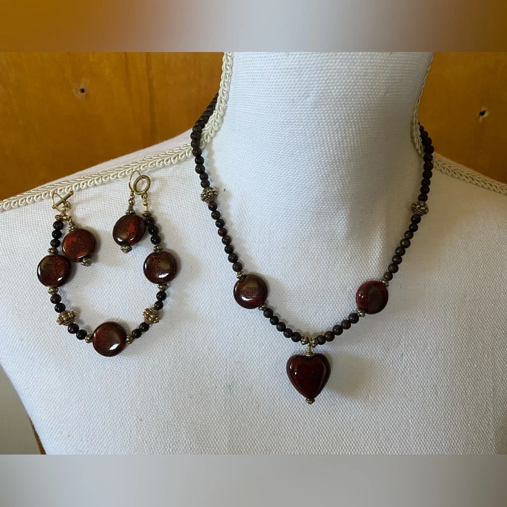 ♥️Necklace,Bracelet & Earrings Set